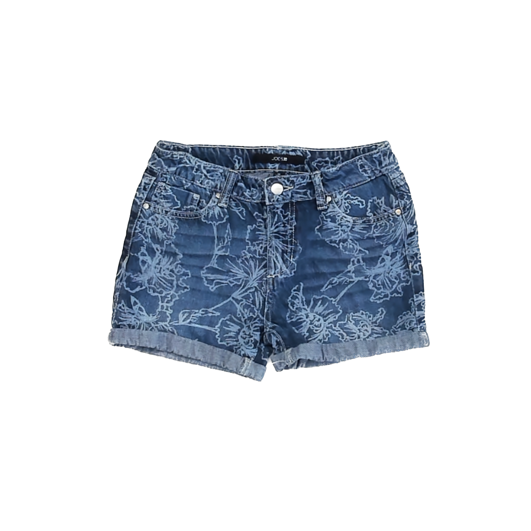 Joe's Girls Blue Flowered Jean Shorts Size: 14 Years Blue Flowered