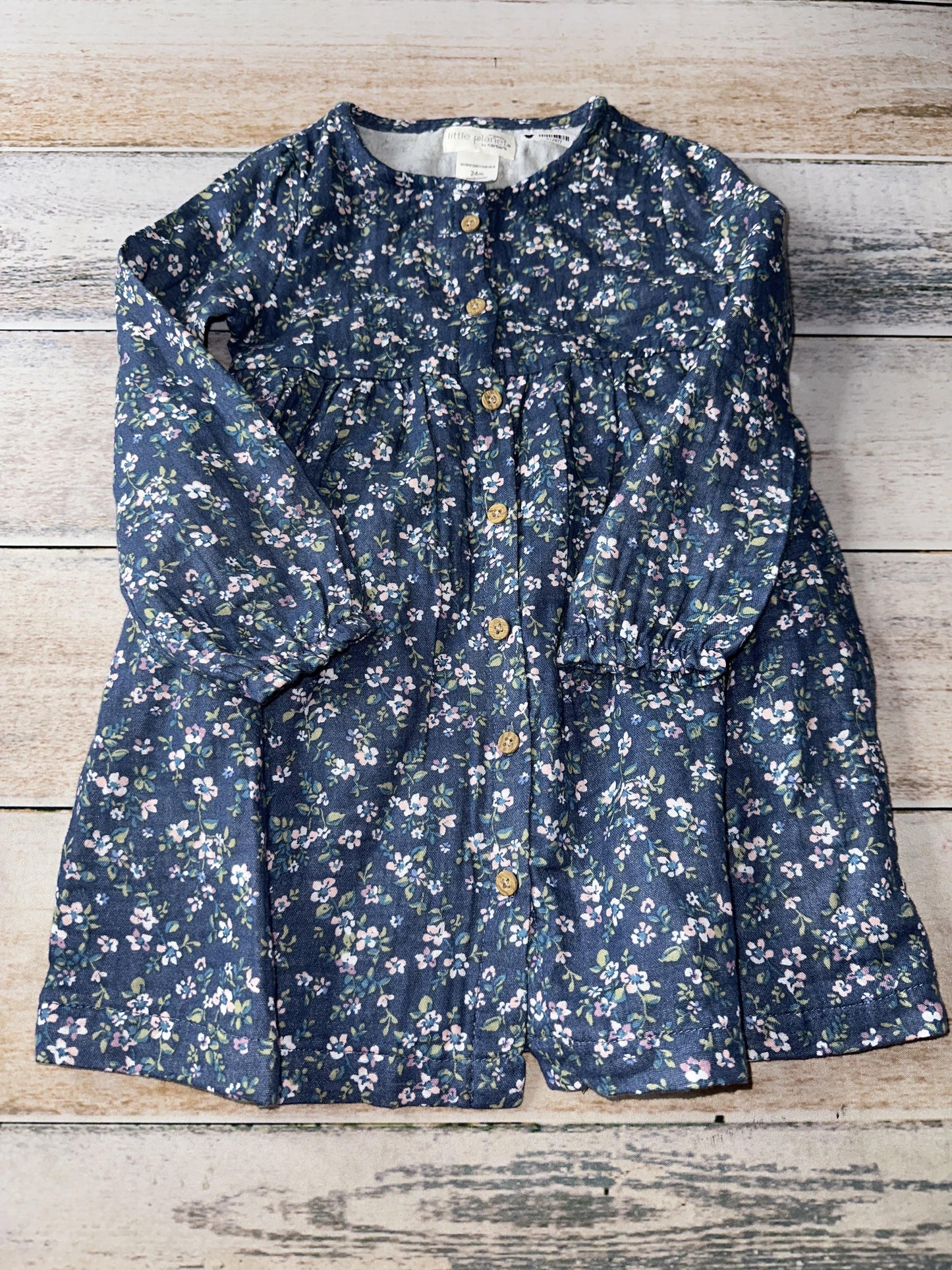 Little Planet Girls Blue | Flowers Dress Size: 24 months Blue | Flowers