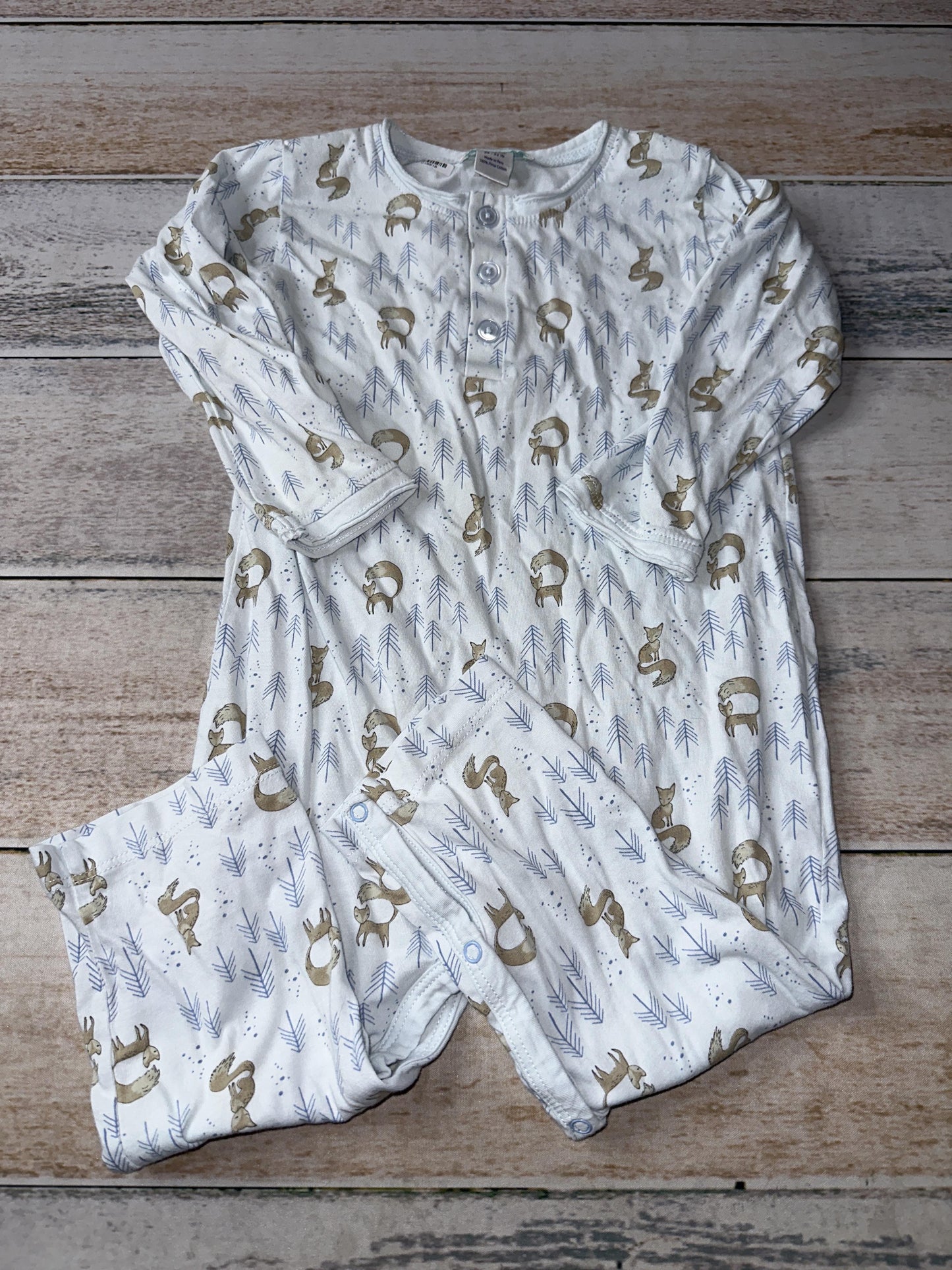 Feather Baby Boys Blue | Foxes Long Sleeve Outfit Size: 18-24 months Blue | Foxes