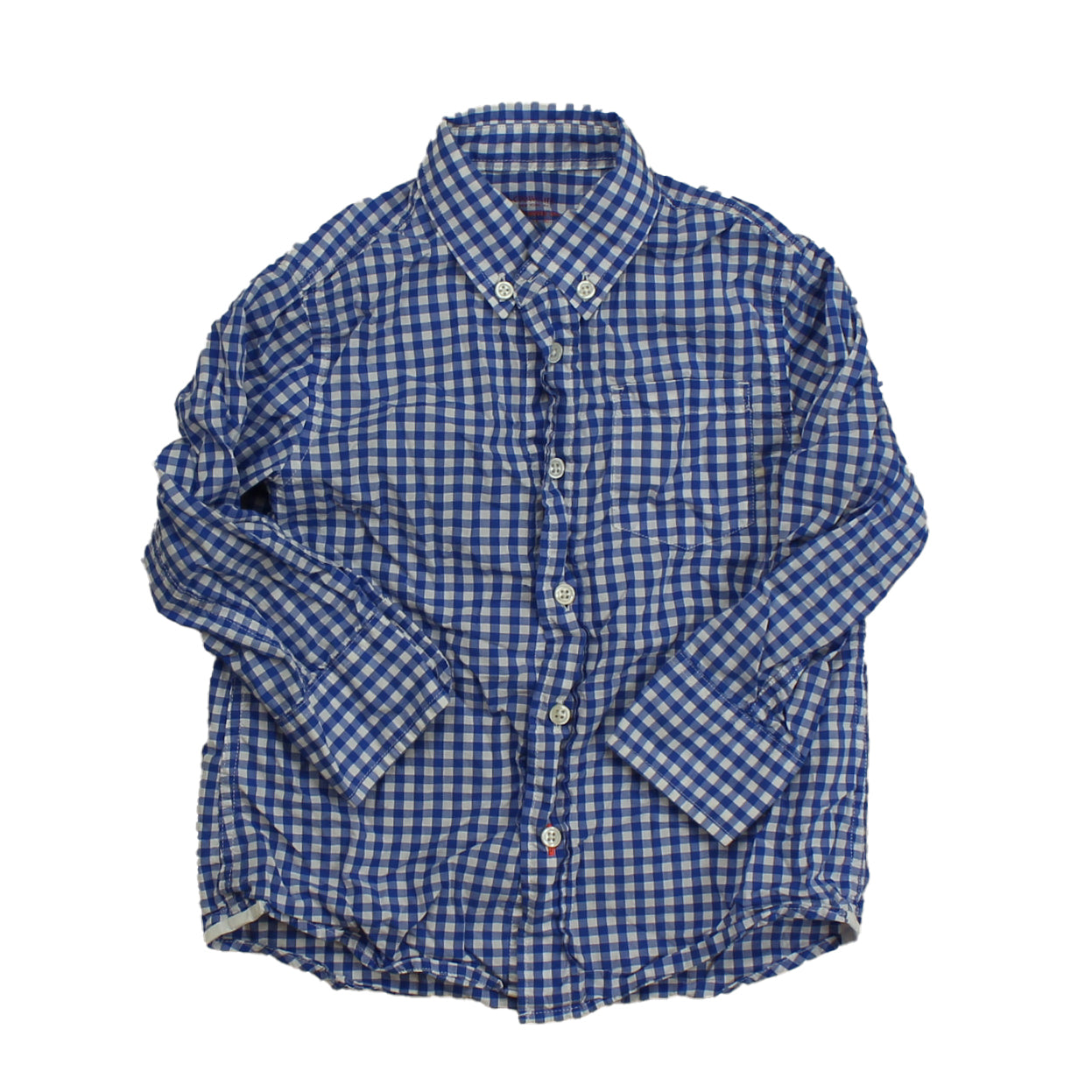Crewcuts Boys Blue | Gingham Button Down Long Sleeve Size: 3T Blue | Gingham