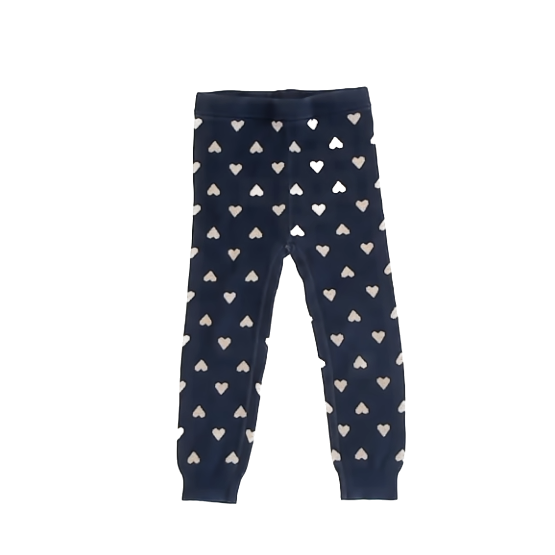 Gap Girls Blue | Gold Hearts Leggings Size: 3T Blue | Gold Hearts