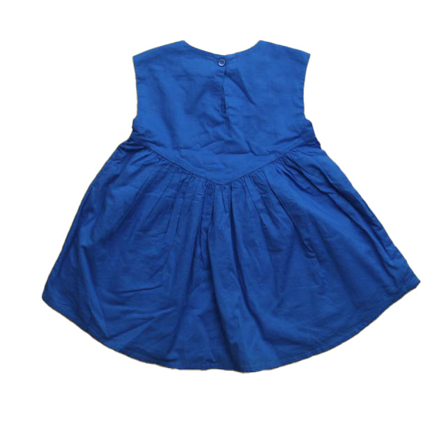 Tea Girls Blue | Gold Sun Dress Size: 9-12 Months Blue | Gold