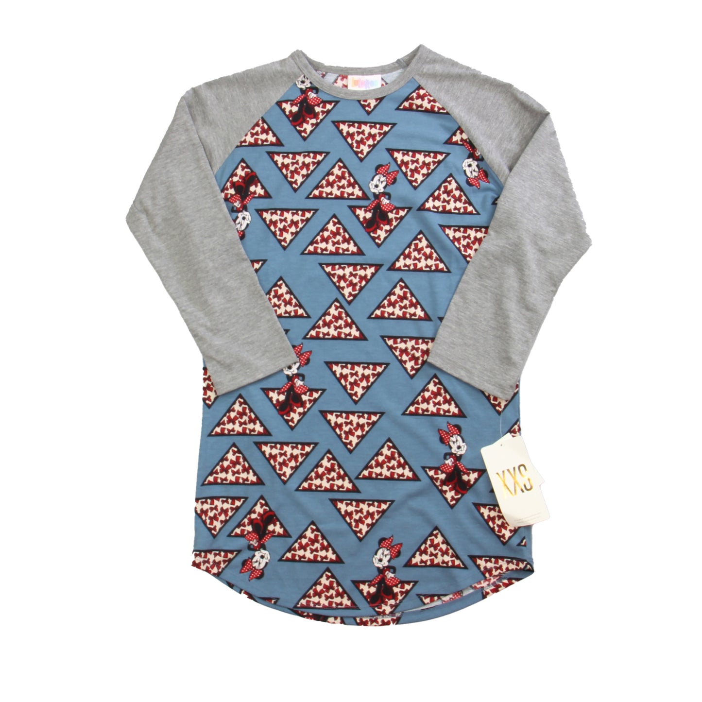 Lula roe Girls Blue | Gray | Minnie Long Sleeve T-Shirt Size: Junior XXS Blue | Gray | Minnie
