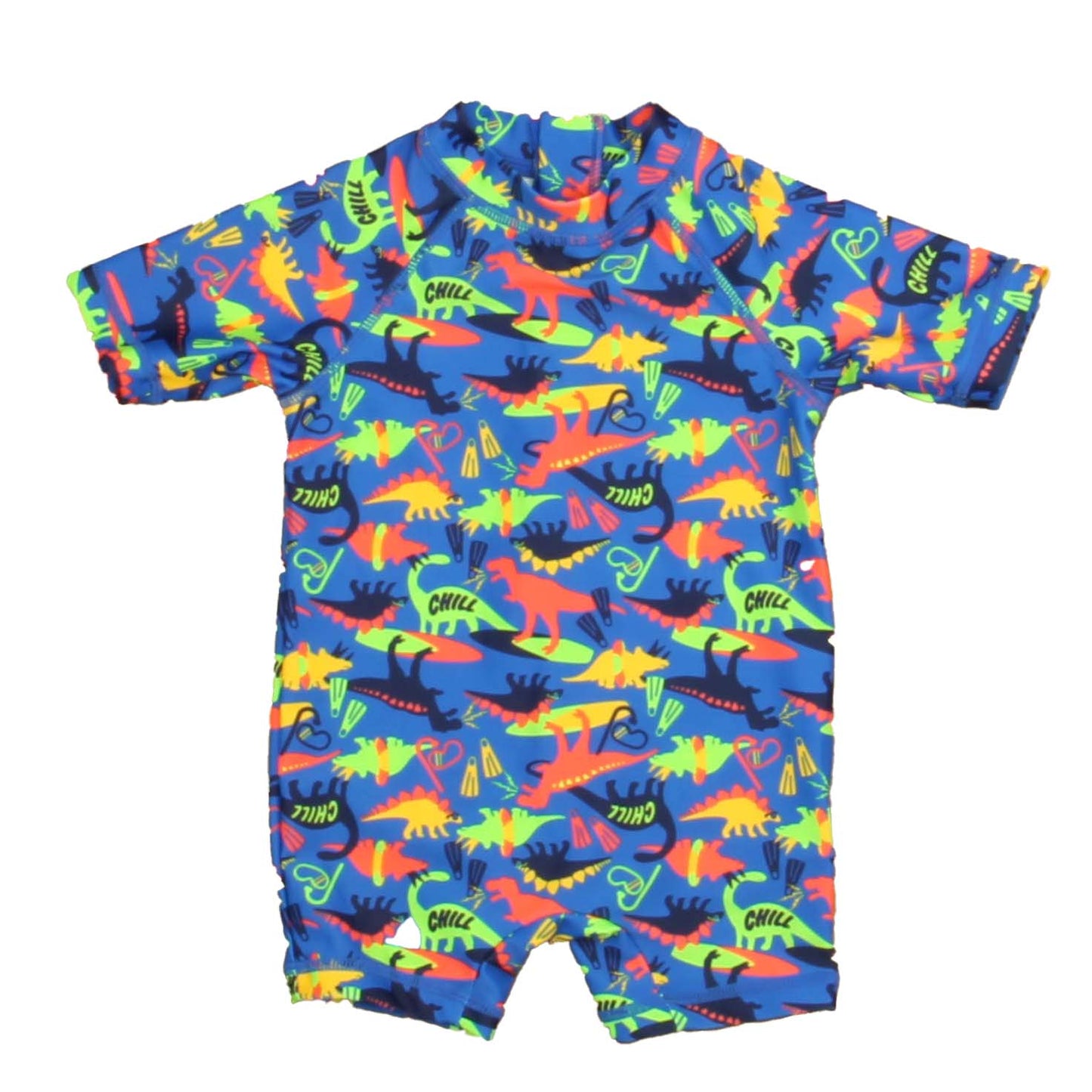 Joe Fresh Boys Blue | Green | Orange Dinosaurs 1-piece Swimsuit Size: 3-6 Months Blue | Green | Orange Dinosaurs