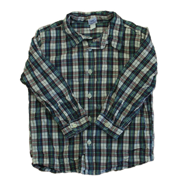 Gap Boys Blue | Green Plaid Button Down Long Sleeve Size: 4T Blue | Green Plaid
