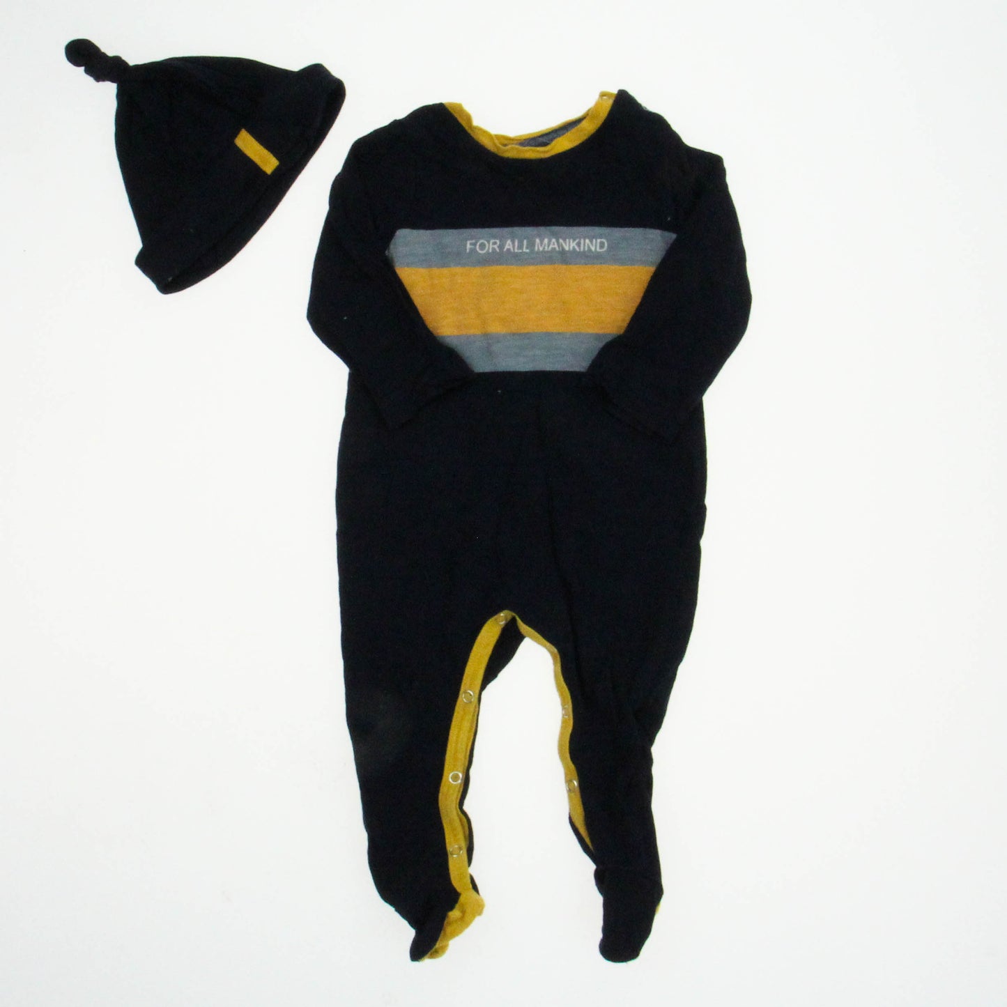 7 for all Mankind Boys Blue | Grey | Yellow Long Sleeve Outfit Size: 3-6 Months Blue | Grey | Yellow