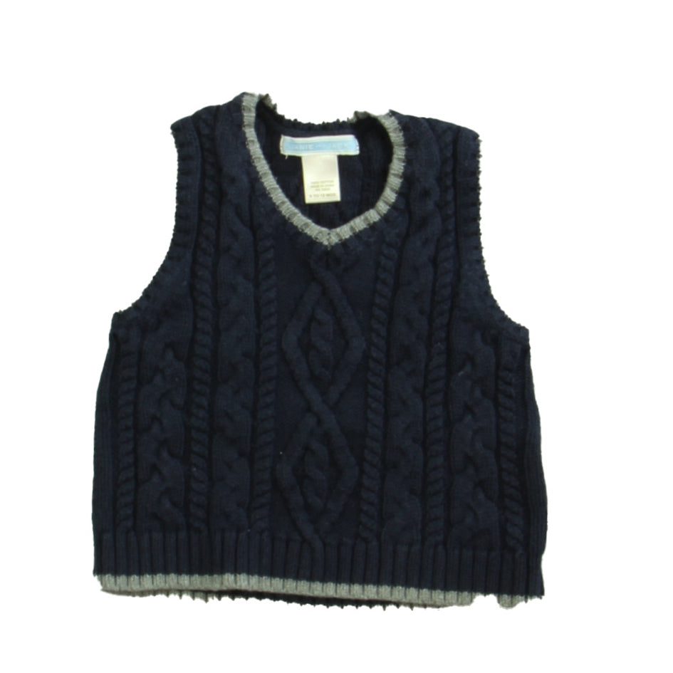 Janie and Jack Boys Blue | Grey Sweater Vest Size: 6-12 Months Blue | Grey