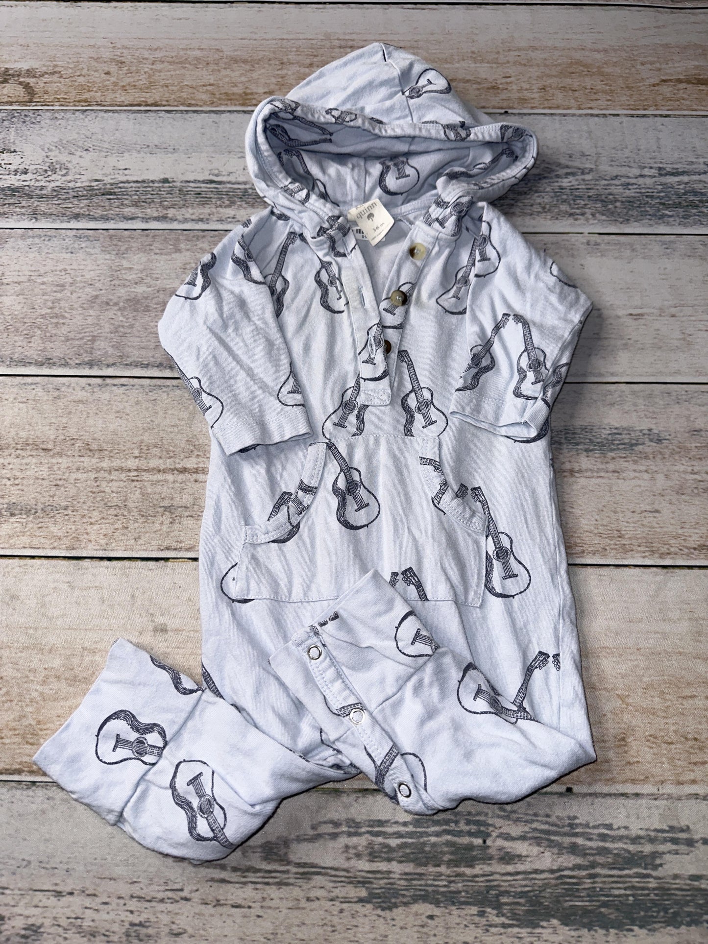 Kate Quinn Boys Blue | guitars Long Sleeve Outfit Size: 3-6 months Blue | guitars