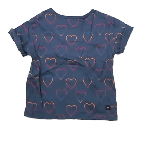 Tea Collection Girls Blue Hearts T-Shirt Size: 2T Blue Hearts