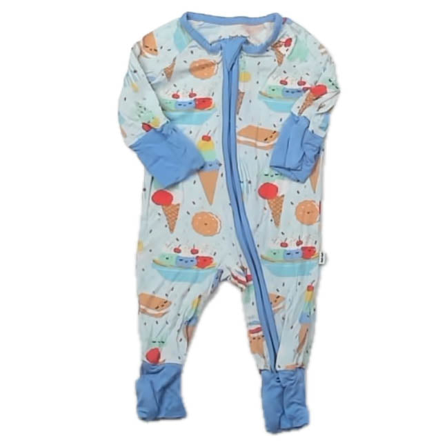 Little Sleepies Boys Blue Ice Cream 1-piece footed Pajamas Size: Preemie Blue Ice Cream