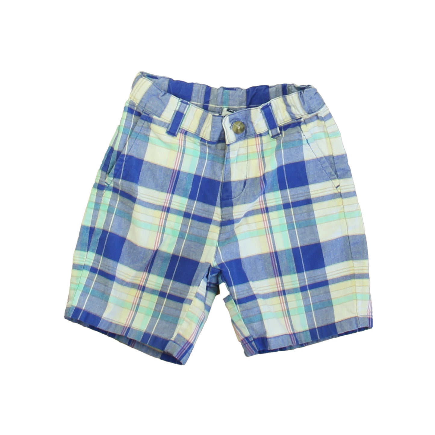 Janie and Jack Boys Blue | Ivory Plaid Shorts Size: 18-24 Months