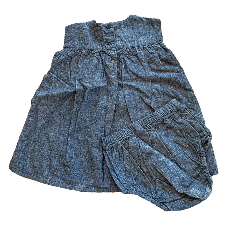 Tea Girls Blue | Ivory Dress Size: 12-18 Months Blue | Ivory