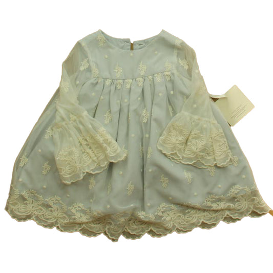 Laura Ashley Girls Blue | Ivory Dress Size: 12 Months