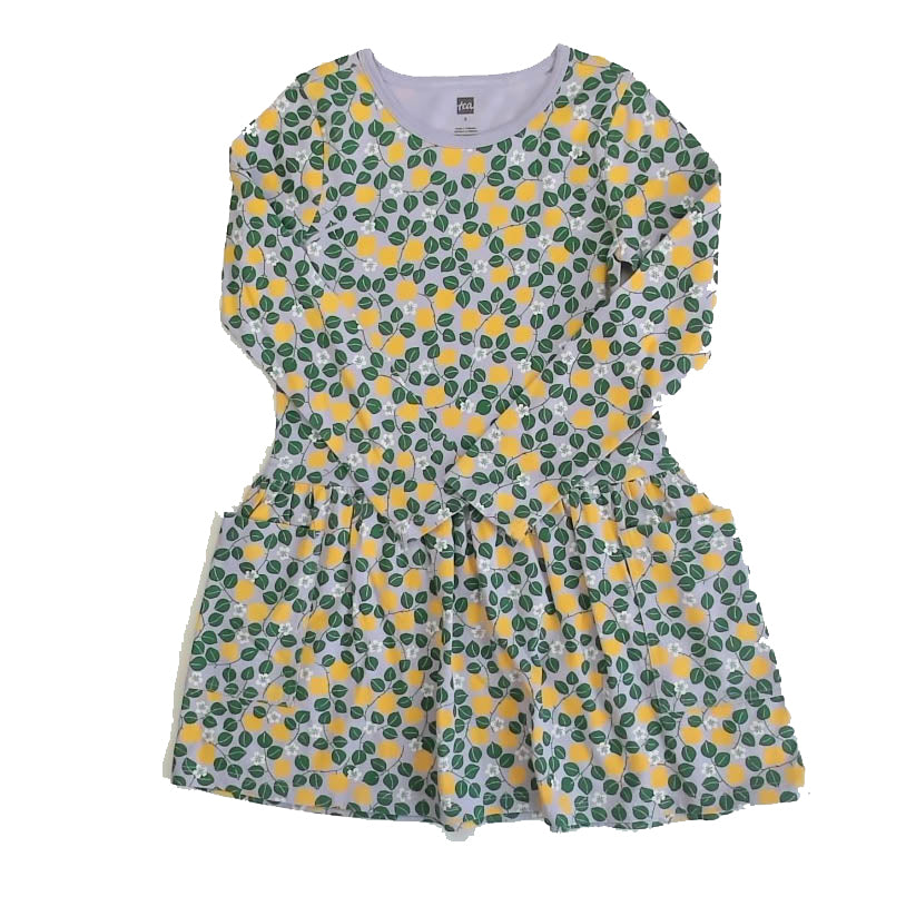 Tea Collection Girls Blue Lemons Dress Size: 5T Blue Lemons