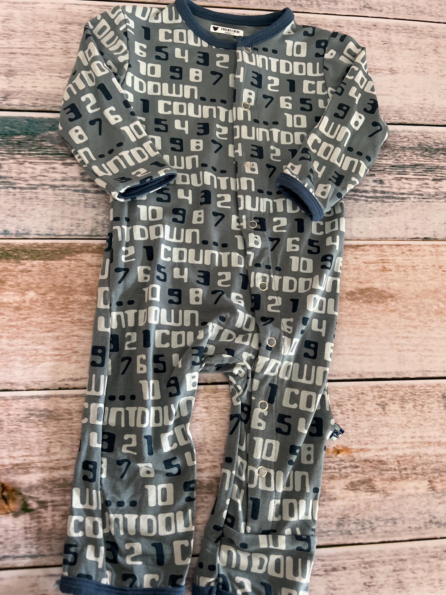 KicKee Pants Boys Blue | Light Blue | Numbers Long Sleeve Outfit Size: 3-6 months Blue | Light Blue | Numbers