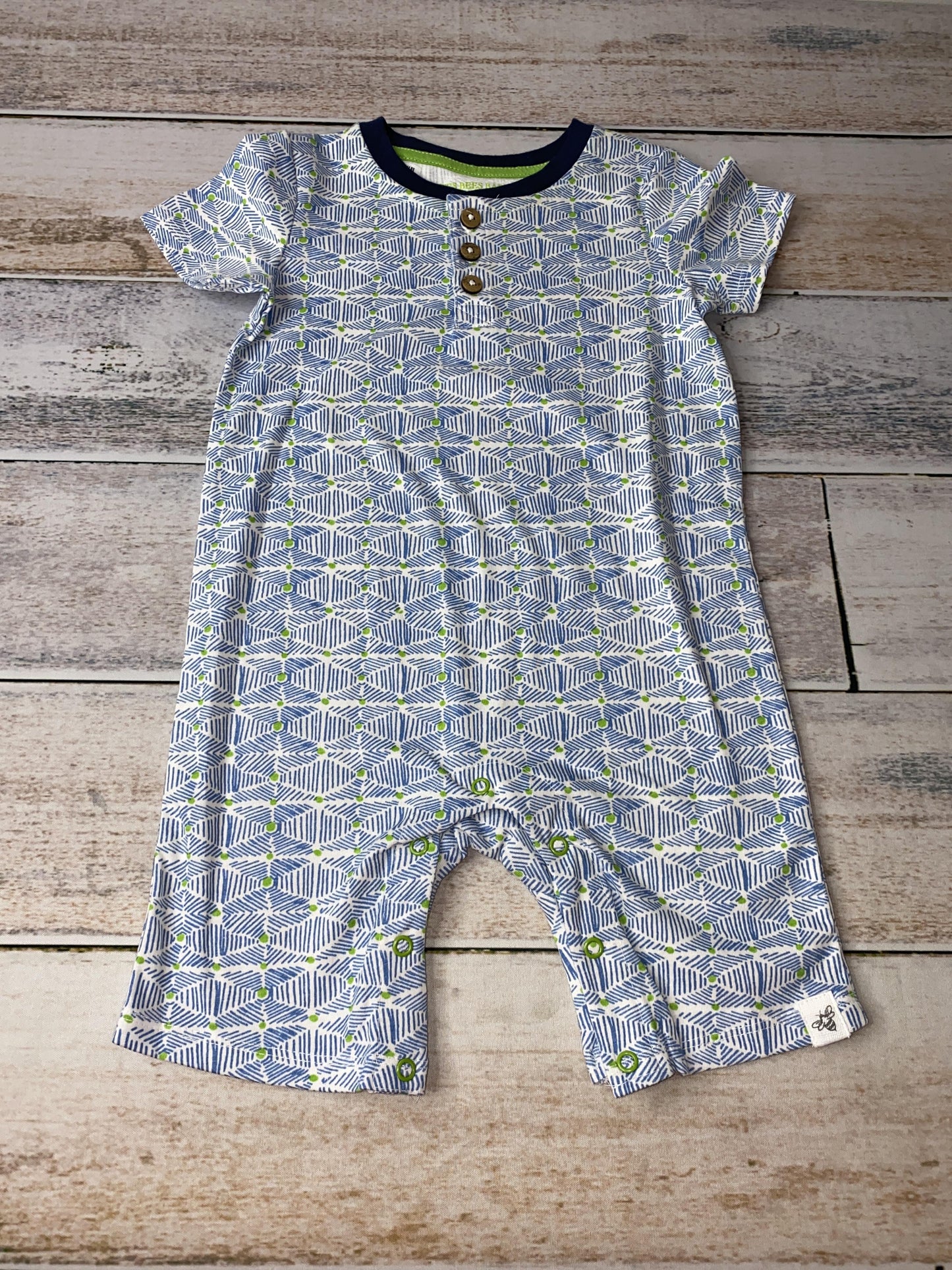 Burt's Bees Boys Blue | light green Romper Size: 18 months Blue | light green
