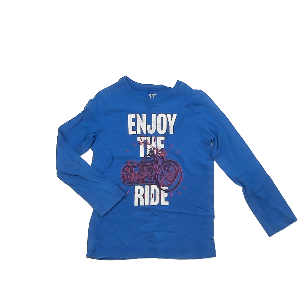 Carter's Boys Blue | Motorcycle Long Sleeve T-Shirt Size: 7 Years Blue | Motorcycle