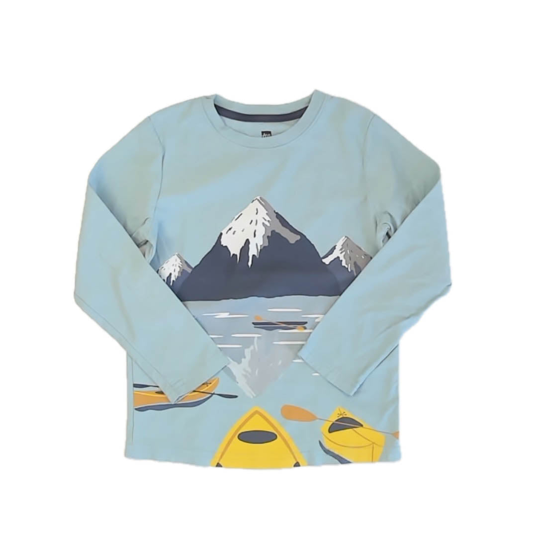 Tea Collection Boys Blue Mountain Long Sleeve T-Shirt Size: 7 Years Blue Mountain