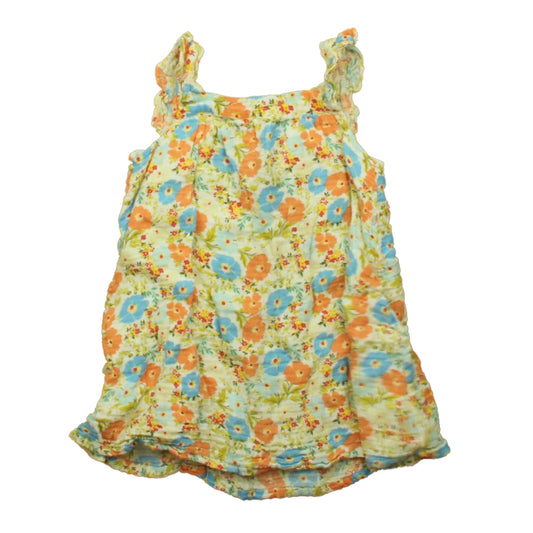 Angel Dear Girls Blue | Orange Floral Dress Size: 4T Blue | Orange Floral