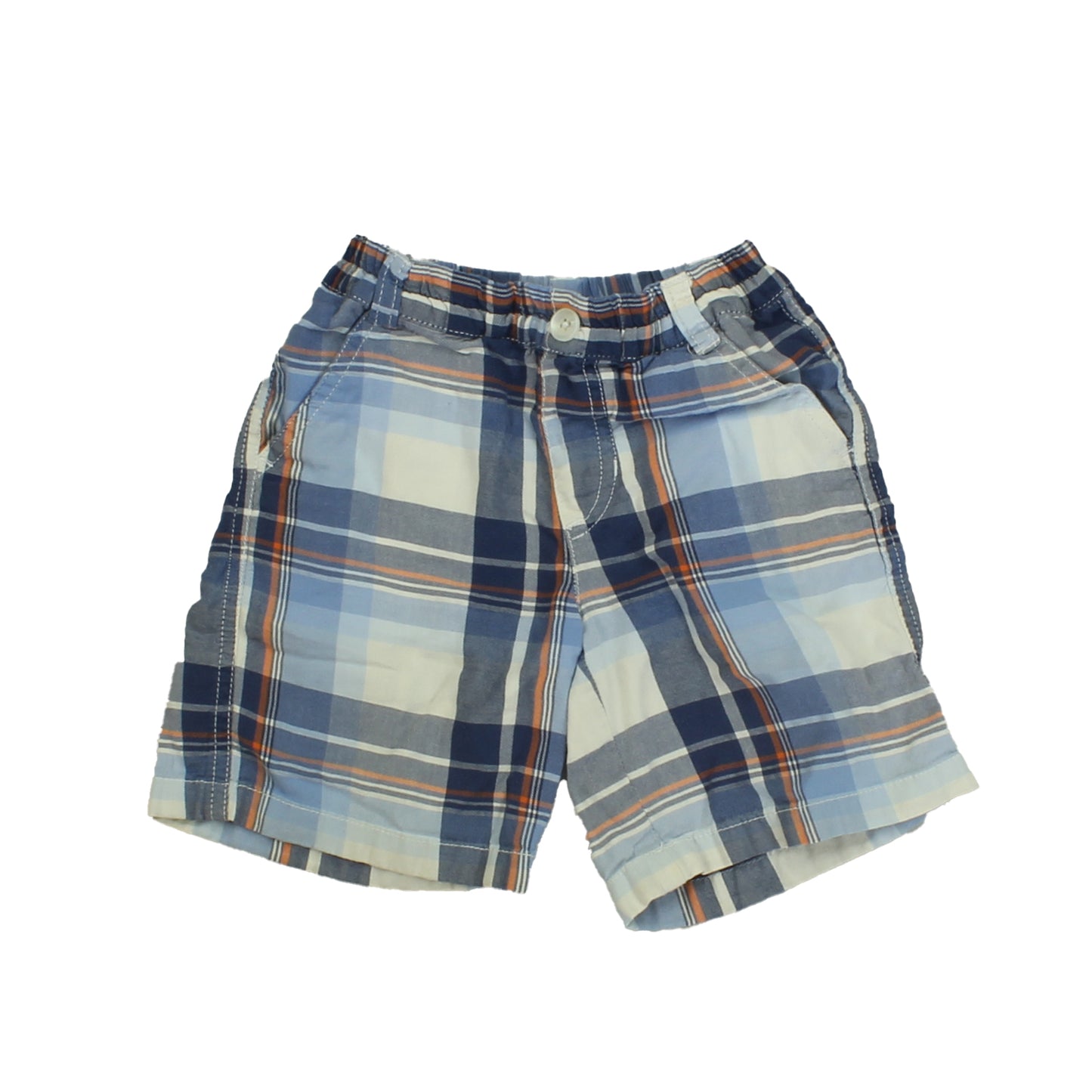 E. Land Boys Blue | Orange | Plaid Shorts Size: 2T Blue | Orange | Plaid