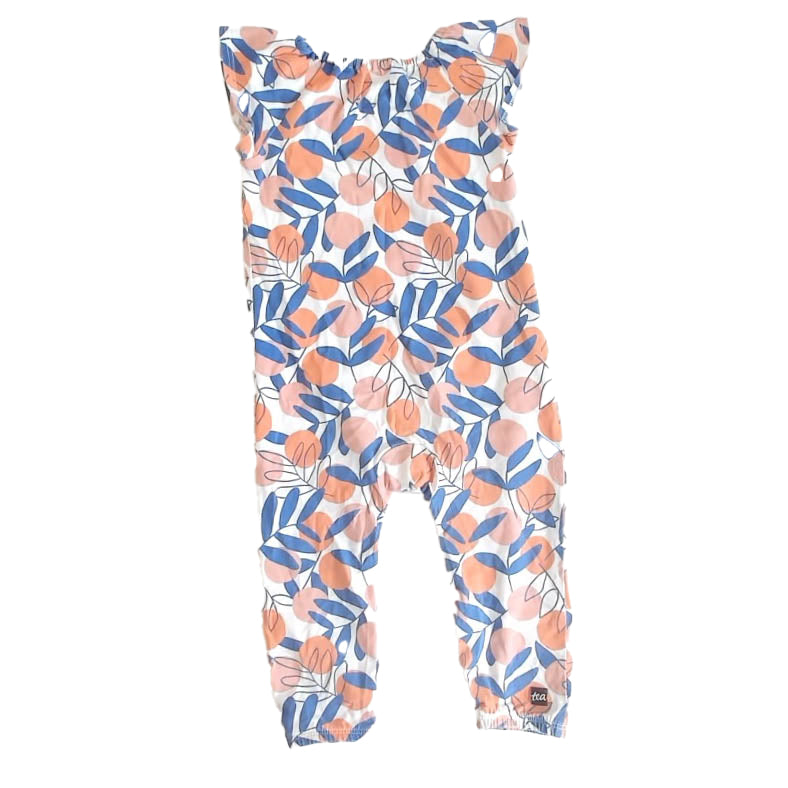 Tea Collection Girls Blue | Orange Romper Size: 12-18 Months Blue | Orange