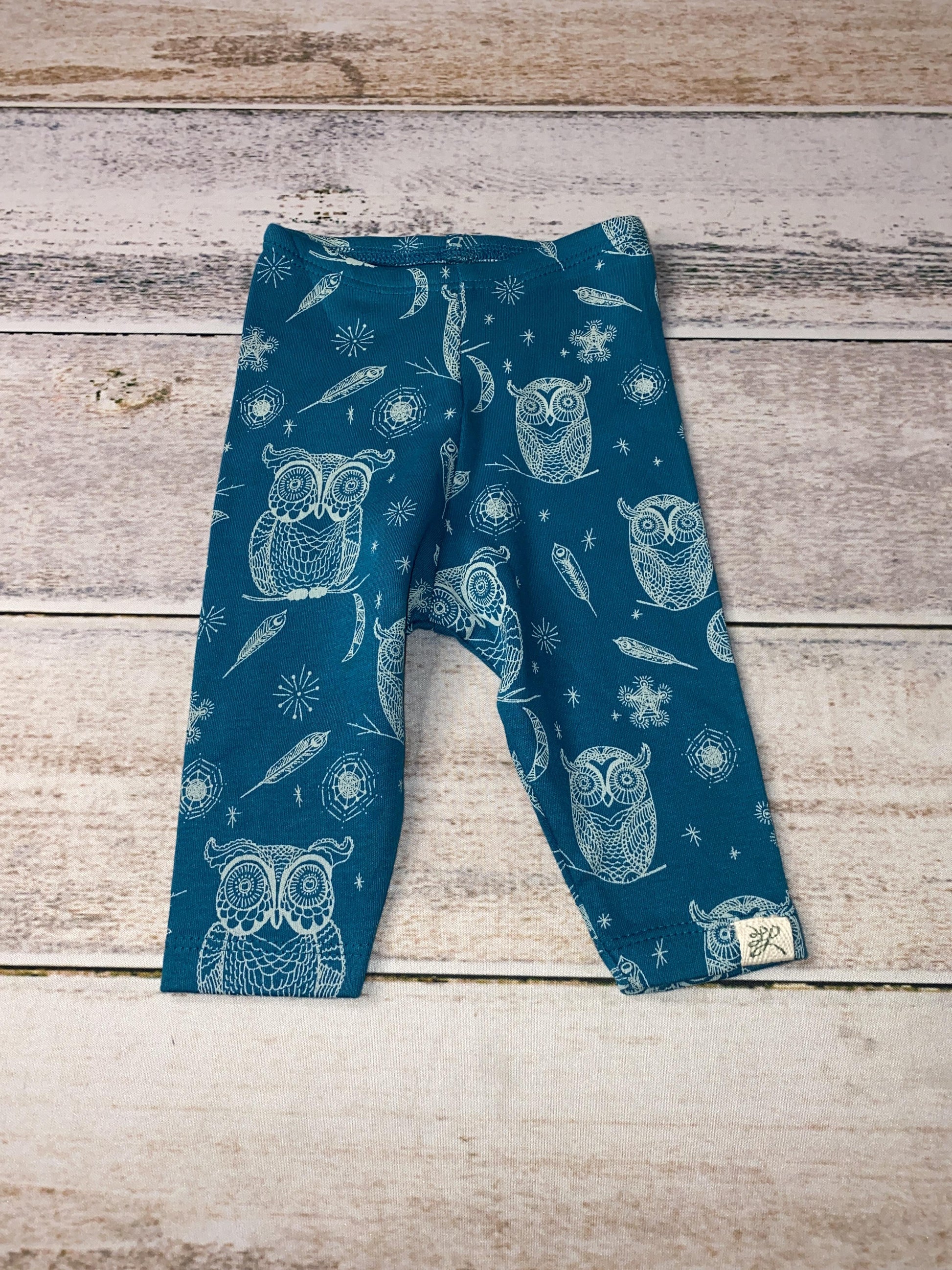 Little Lentil Unisex Blue | Owls Leggings Size: Newborn Blue | Owls