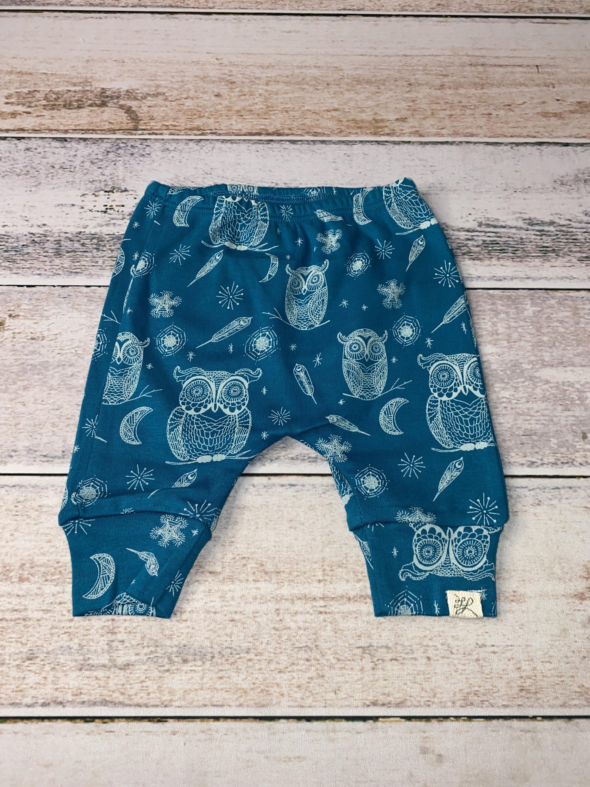 Little Lentil Unisex Blue | Owls Pants Size: Newborn Blue | Owls