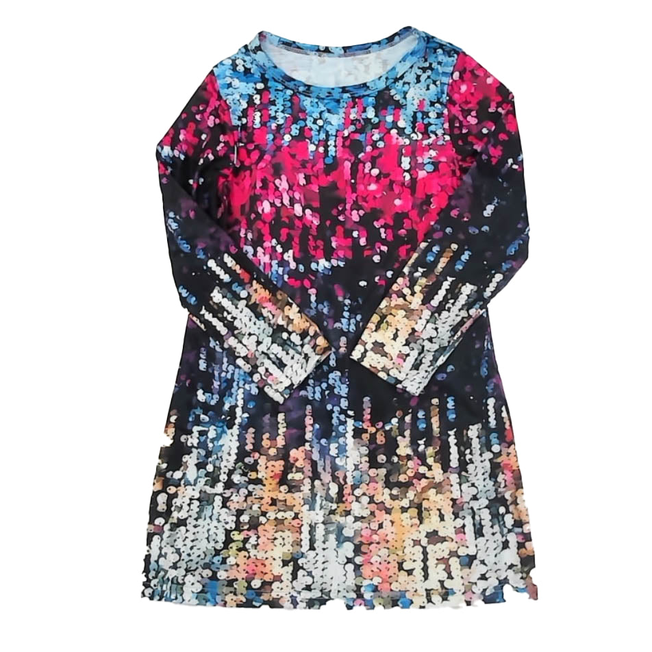 Unknown Brand Girls Blue | Pink | Black Dress Size: 6 Years Blue | Pink | Black