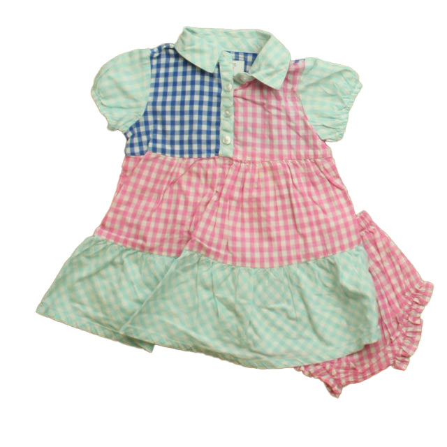 Crown & Ivy Girls Blue | Pink Check Dress Size: 9 Months Blue | Pink Check