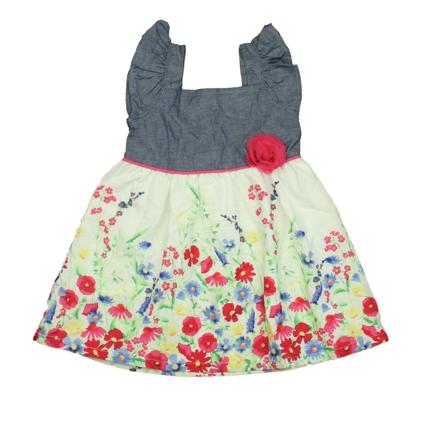 Penelope Mack Girls Blue | Pink Floral Dress Size: 2T Blue | Pink Floral