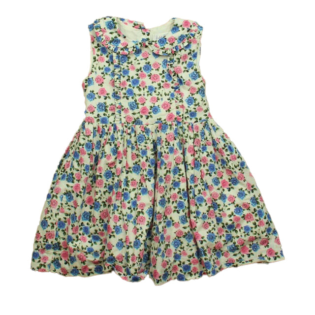 Rachel Riley Girls Blue | Pink Floral Dress Size: 3T