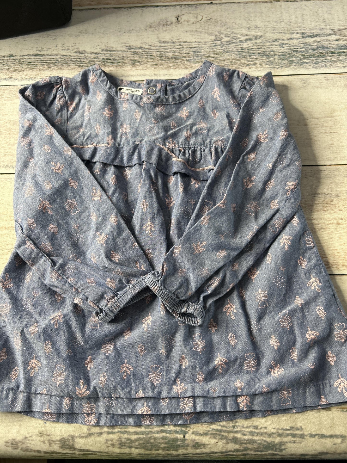 Carters Girls Blue | Pink floral Dress Size: 3T Blue | Pink floral