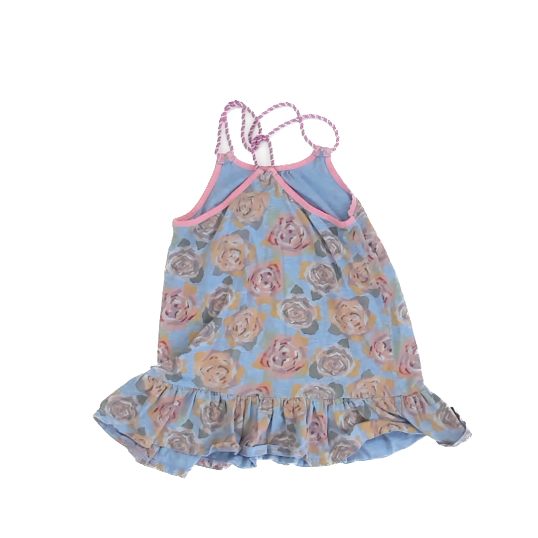 Matilda Jane Girls Blue | Pink Floral Dress Size: 8 Years Blue | Pink Floral