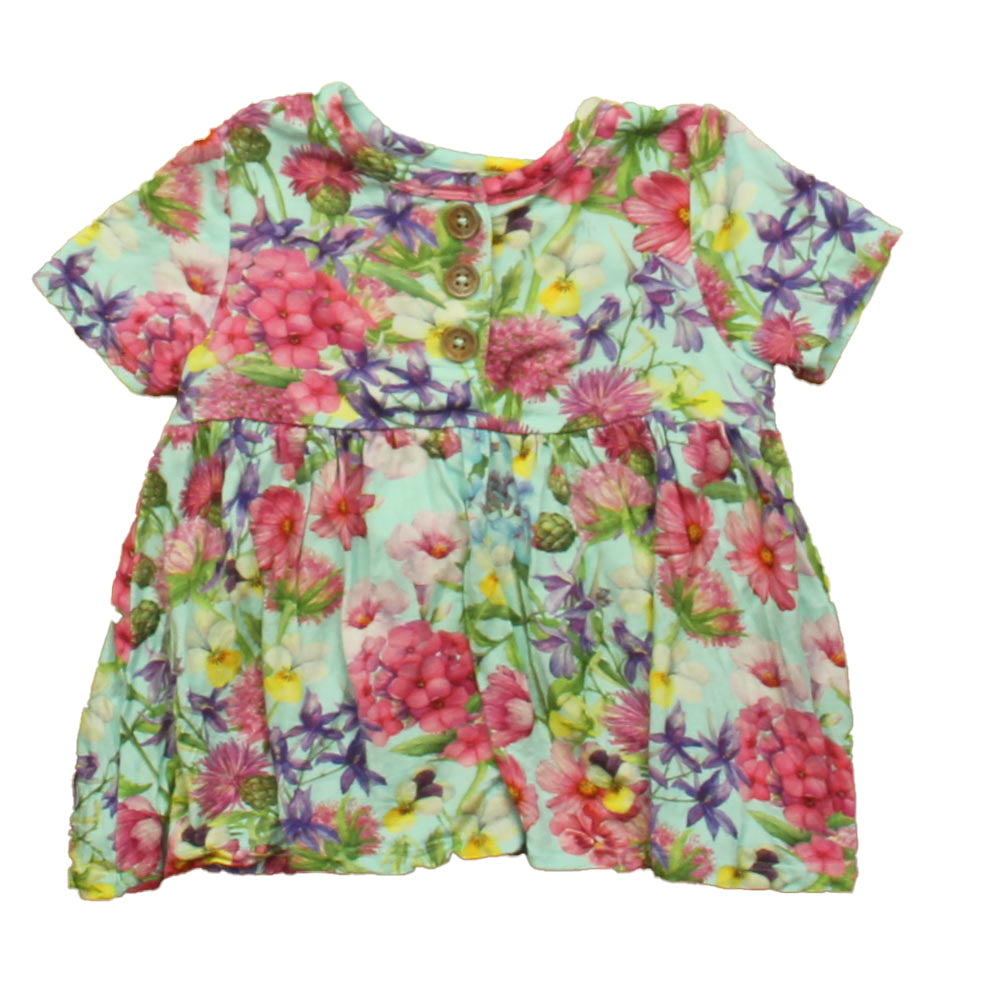 Posh Peanut Girls Blue | Pink Floral Blouse Size: 2T