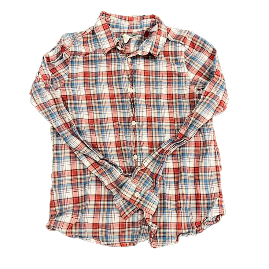 Bonpoint Girls Blue | Pink Plaid Blouse Size: 12 Years Blue | Pink Plaid