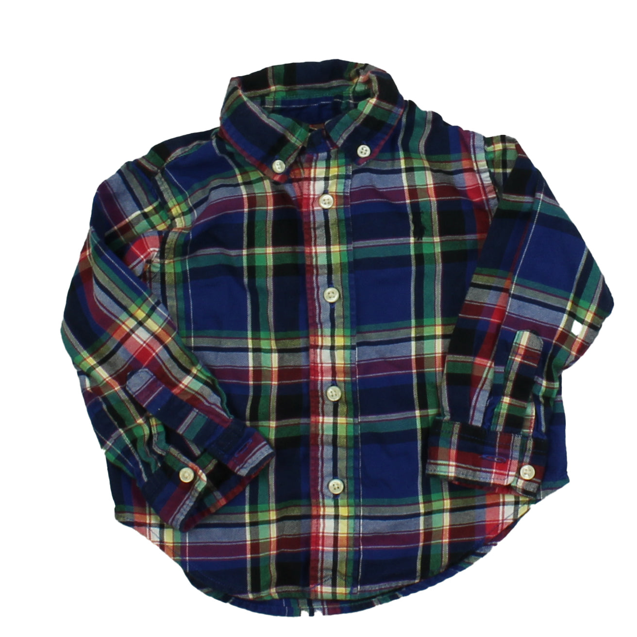 Ralph Lauren Boys Blue | Plaid Button Down Long Sleeve Size: 12 Months Blue | Plaid