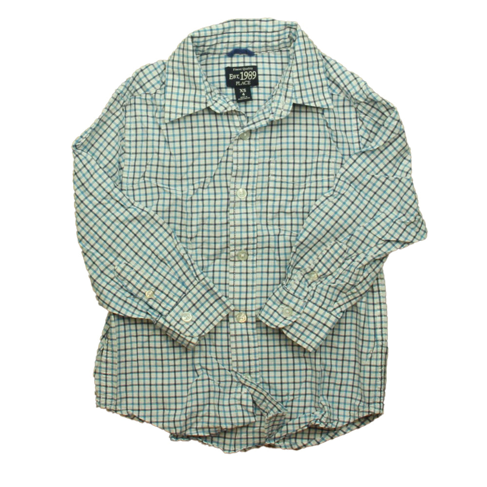 The Children's Place Boys Blue Plaid Button Down Long Sleeve Size: 4T Blue Plaid