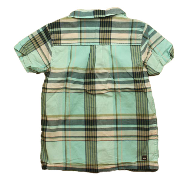 Tea Boys Blue | Plaid Button Down Short Sleeve Size: 7 Years Blue | Plaid