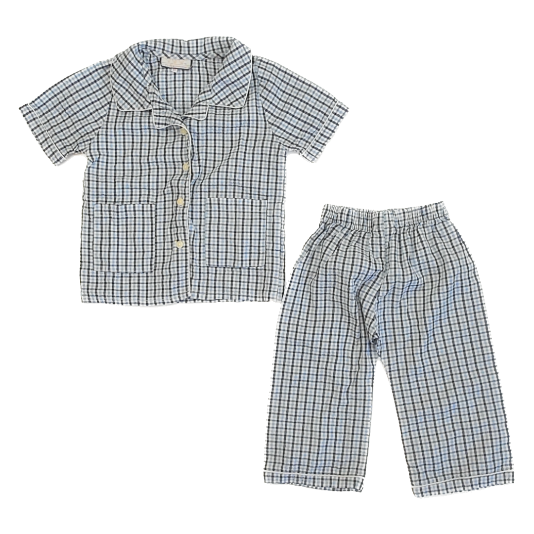 3 Little Chickens Boys Blue Plaid 2-piece Pajamas Size: 2T Blue Plaid