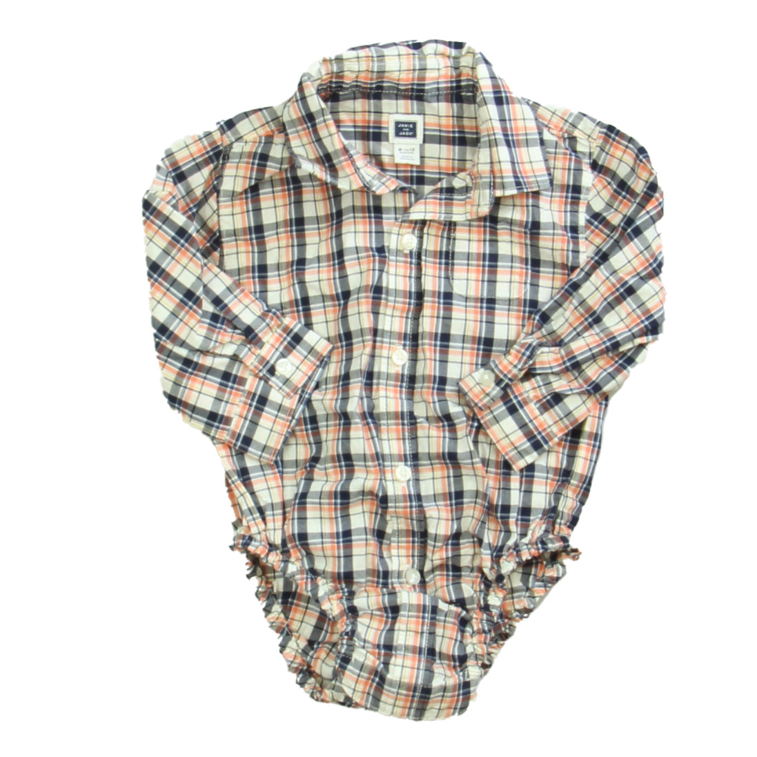 Janie & Jack Boys Blue Plaid Onesie Size: 6-12 Months Blue Plaid