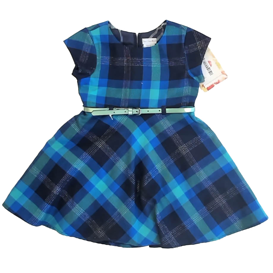 Sweet Heart Rose Girls Blue Plaid Dress Size: 3T Blue Plaid