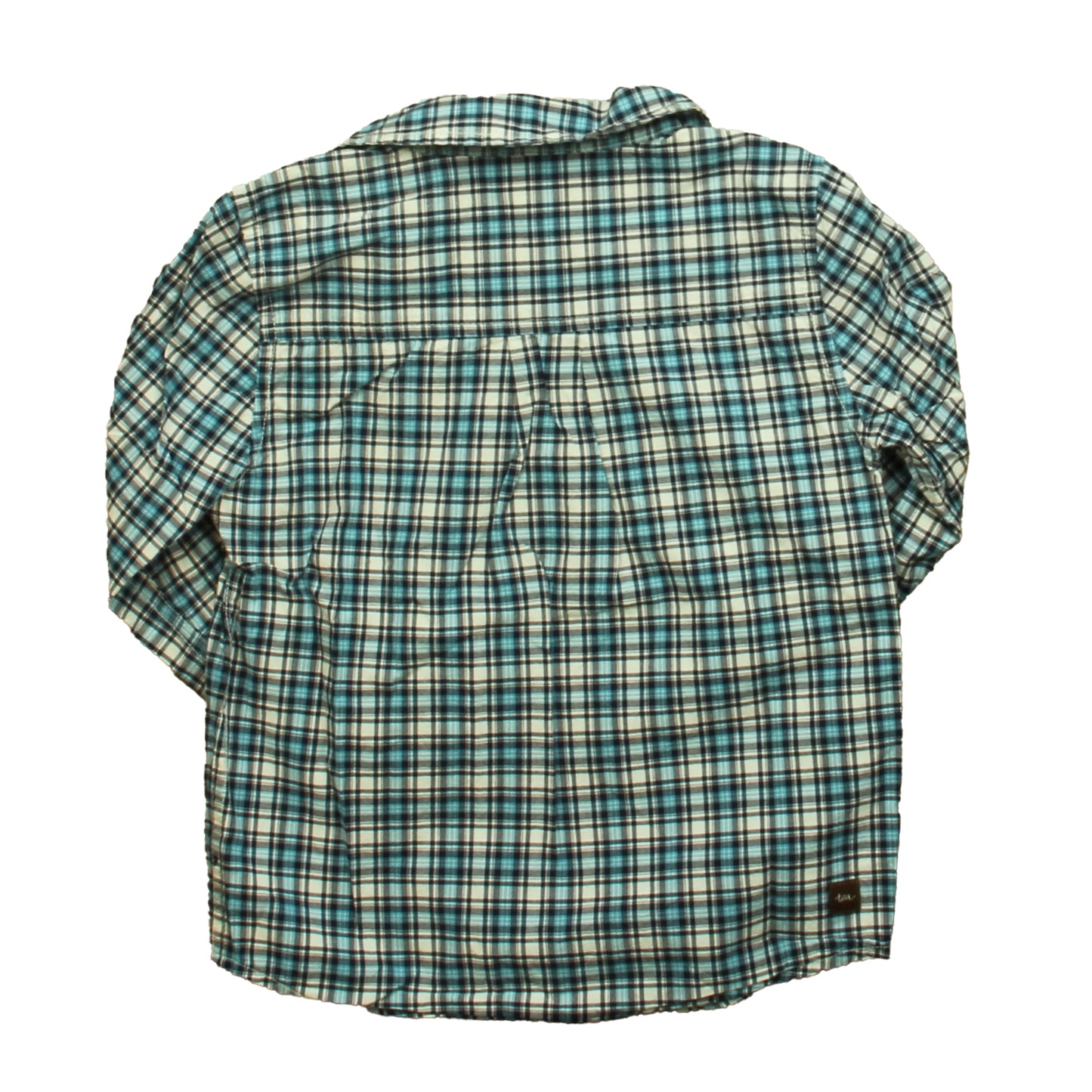 Tea Boys Blue Plaid Button Down Long Sleeve Size: 4T Blue Plaid