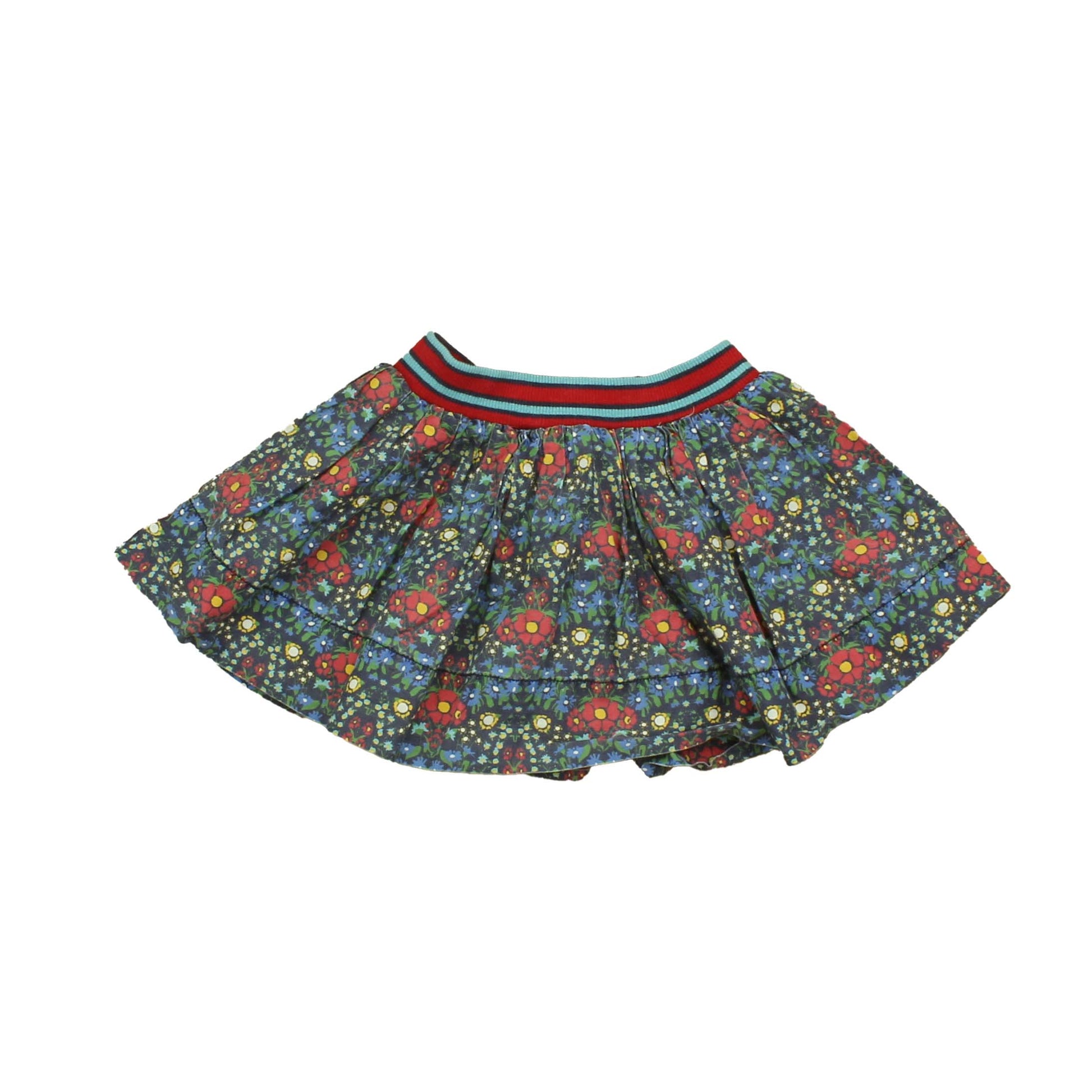 Little Bird Girls Blue | Red | Floral Skirt Size: 9-12 Months Blue | Red | Floral