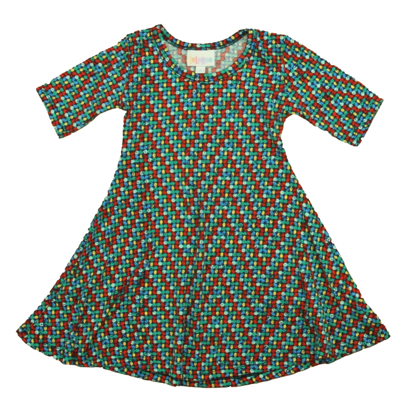 Lularoe Girls Blue | Red | Green Dress Size: 2T Blue | Red | Green