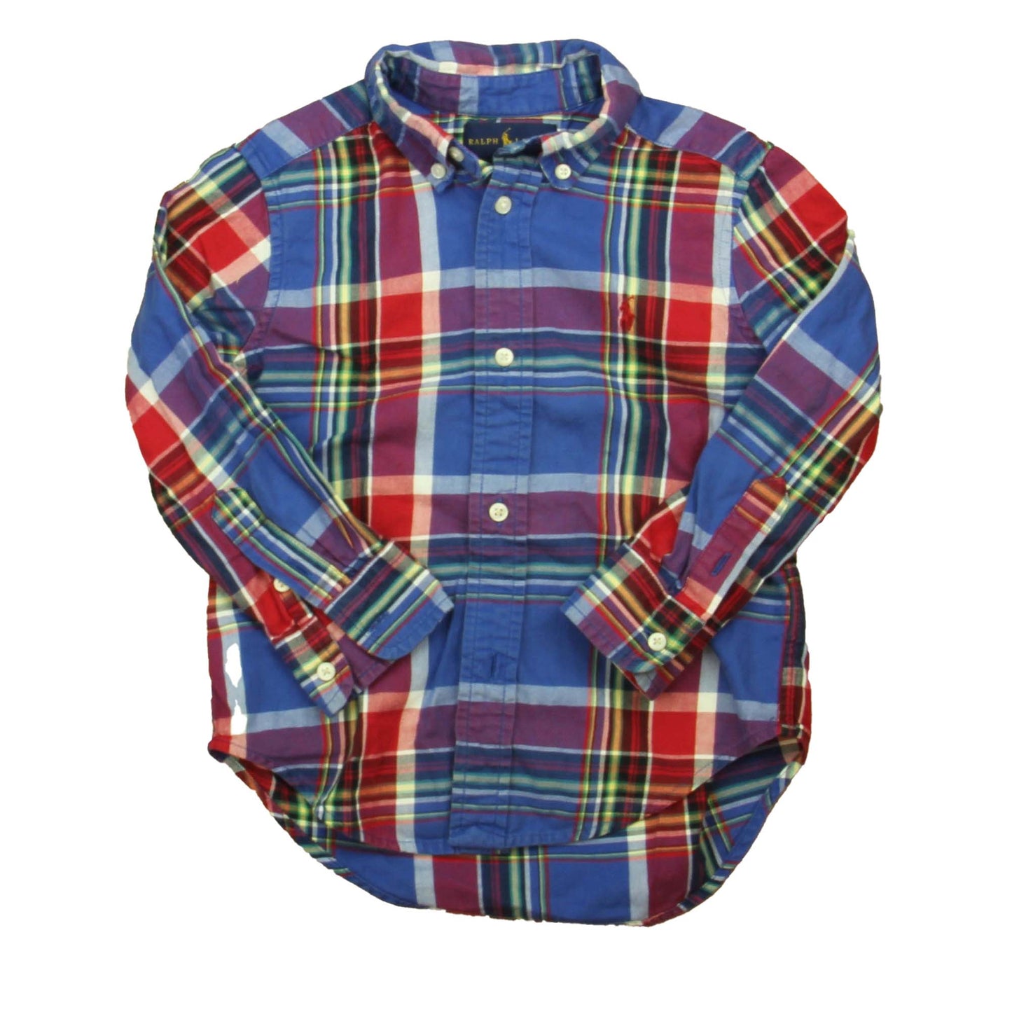 Ralph Lauren Boys Blue | Red Plaid Button Down Long Sleeve Size: 3T Blue | Red Plaid