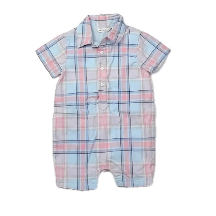 Janie and Jack Boys Blue | Red Plaid Romper Size: 6-12 Months Blue | Red Plaid