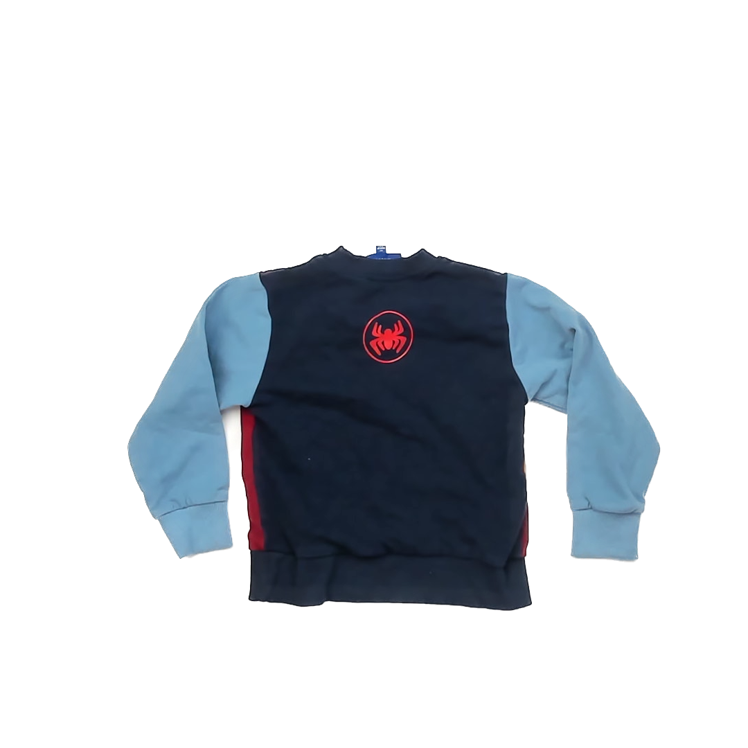 Spiderman x Maisonette Boys Blue | Red | Spiderman Sweatshirt Size: 5T Blue | Red | Spiderman
