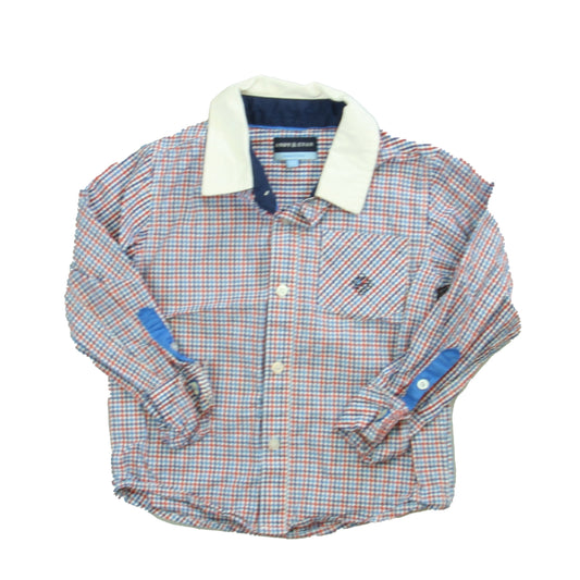 Andy & Evan Boys Blue | Red | White Button Down Long Sleeve Size: 3T Blue | Red | White