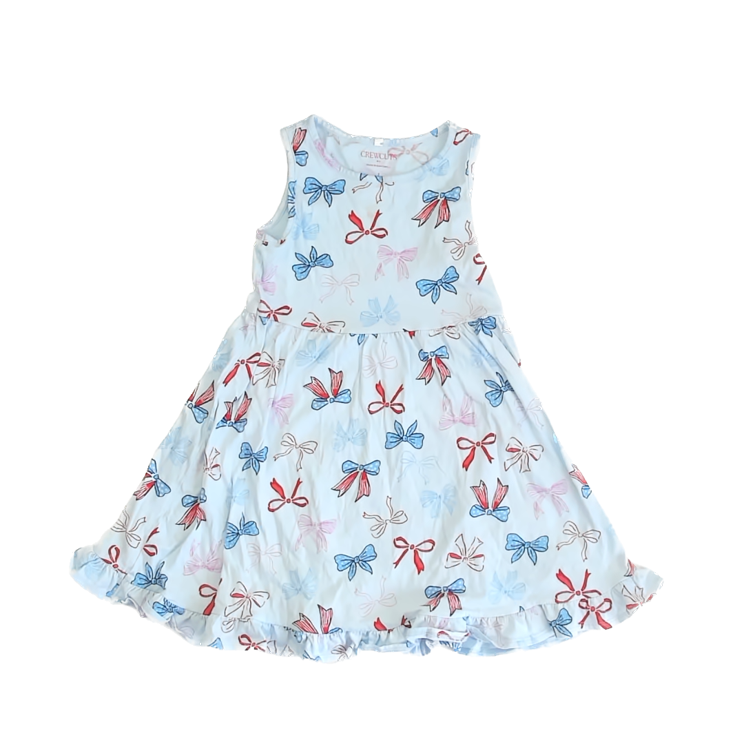 Crewcuts Girls Blue | Red | White Dress Size: 7 Blue | Red | White