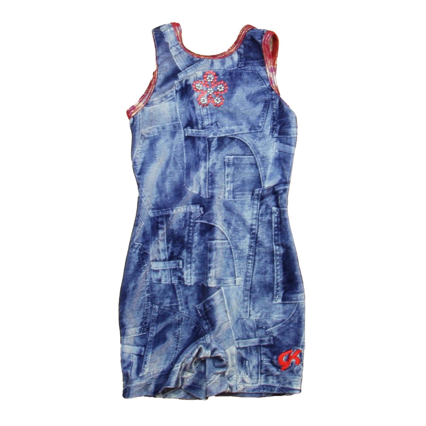GK Girls Blue | Red Leotard Size: 6 Years